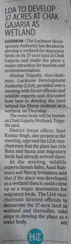 LDA To Develop 37 acres at Chak Gajaria as Wetland